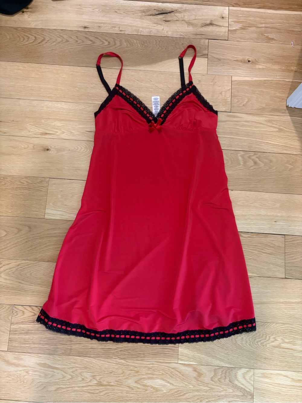 Red Lace-Trim Slip Dress - Women's Intimates